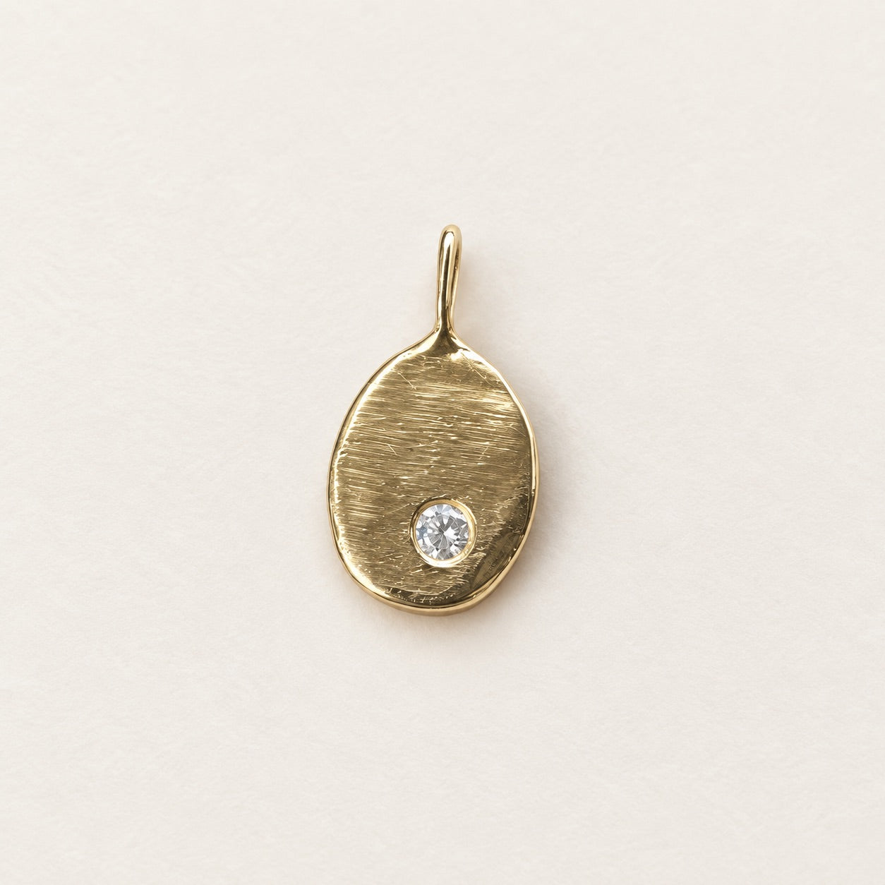 Molten Form Pendant No. 1, Solid 14k Gold + Natural Diamond