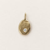 Molten Form Pendant No. 1, Solid 14k Gold + Natural Diamond