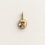 Molten Form Pendant No. 2, Solid 14k Gold + Natural Diamond