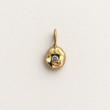 Molten Form Pendant No. 2, Solid 14k Gold + Natural Diamond