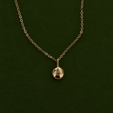 Molten Form Pendant No. 3, Solid 14k Gold + Natural Diamond