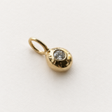 Molten Form Pendant No. 6, Solid 14k Gold + Natural Diamond — side view