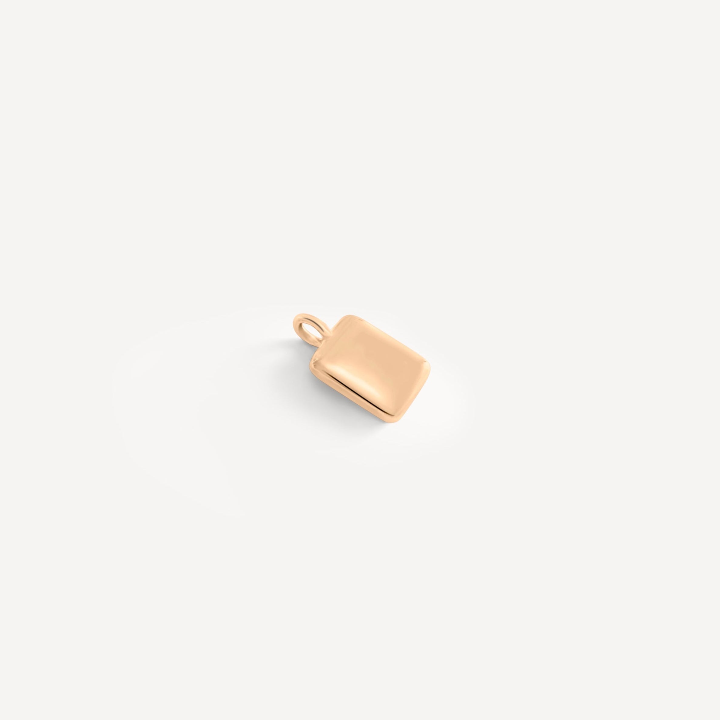 rectangle pendant by sheena marshall jewelry solid 14k gold nugget charm on round box chain