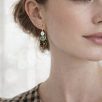 Sage_and_Pearl_Minimalist_Earrings_14k_gold_fill on model