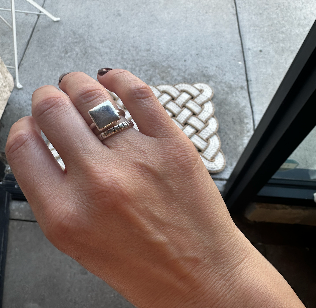 SAMPLE SALE | Square Signet Ring | Sterling Silver