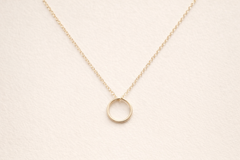 Sol Circle Pendant Necklace | Gold Fill