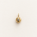 Molten Form Pendant No. 3, Solid 14k Gold + Natural Diamond — front view