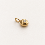 Molten Form Pendant No. 3, Solid 14k Gold + Natural Diamond — side view
