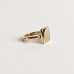 Square Signet Ring, Solid 14k Gold — side view