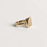 Square Signet Ring, Solid 14k Gold — side view