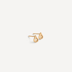 Handmade Teardrop Stud earrings solid 14k gold