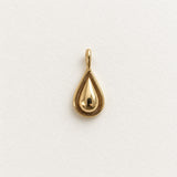 Teardrop Pendant, 14k Solid Gold — front view