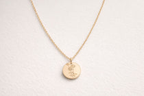 Stamped Wild Daisy On Gold Fill Pendant Necklace