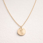 Stamped Wild Daisy On Gold Fill Pendant Necklace