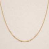 Wren Curb Chain Necklace, Gold Fill
