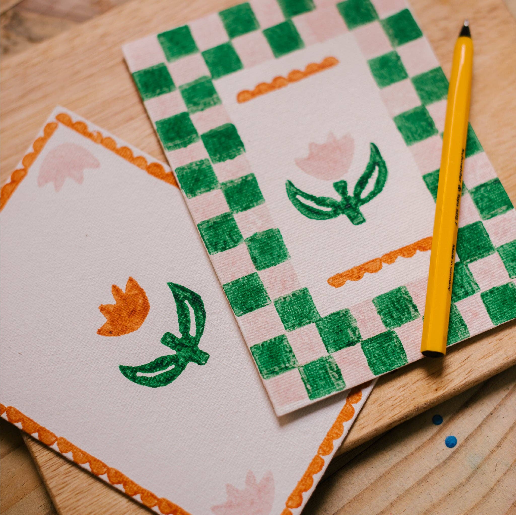 Block Printing Kit - Tulip Print Stationery Set — printed tulip stationery