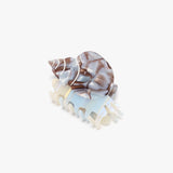 Blue Whelk Sea Snail Shell Women's Acetate Hair Claw Clip — angled view