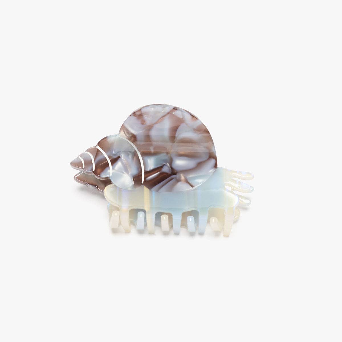 Blue Whelk Sea Snail Shell Women's Acetate Hair Claw Clip — front view