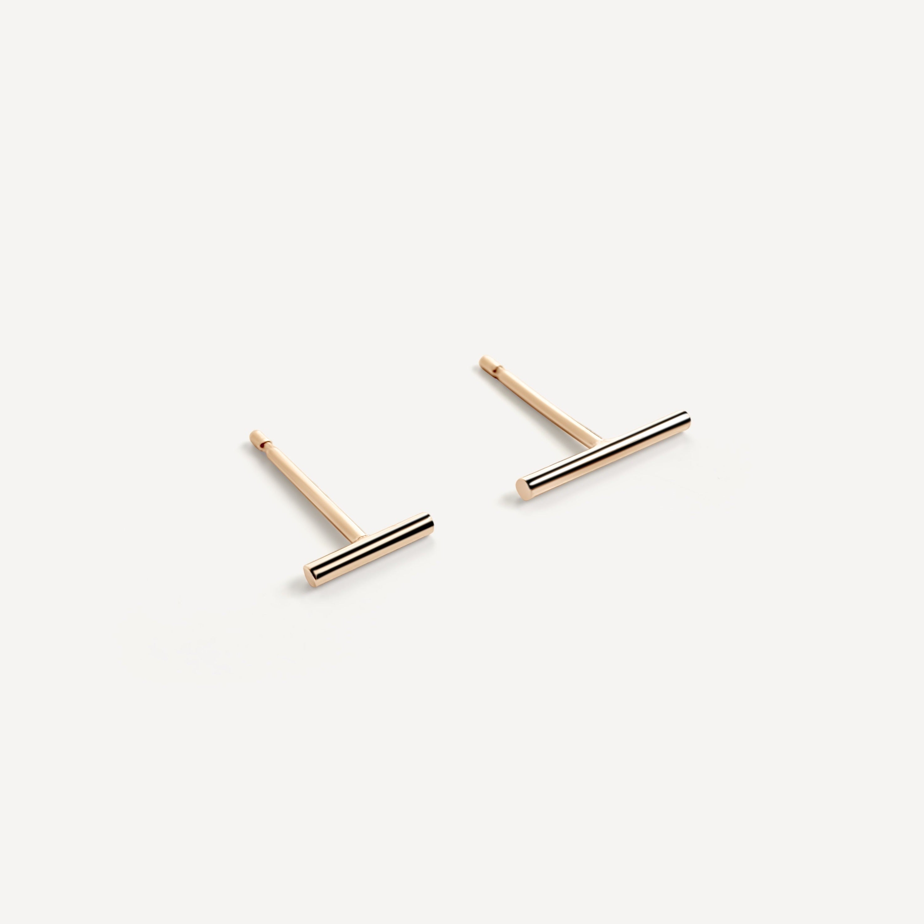 Handcrafted Bowery Bar Studs in gold fill by Sheena Marshall Jewelry, featuring a minimalist design perfect for versatile styling and everyday wear.