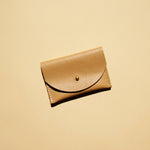 Cardholder - Tan Leather with the flap closed