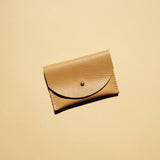 Cardholder - Tan Leather with the flap closed