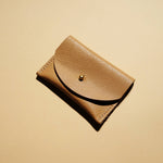 Cardholder - Tan Leather with the flap closed
