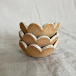 Cream Flower Ring Dish, Handmade — stacked dishes