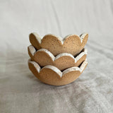 Cream Flower Ring Dish, Handmade — stacked dishes