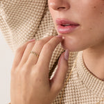 Dot Band, 14k Solid Gold worn on a model