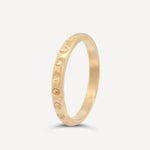 Dot Band ring handcrafted in recycled brass by Sheena Marshall, featuring a sleek and solid 3mm band design.