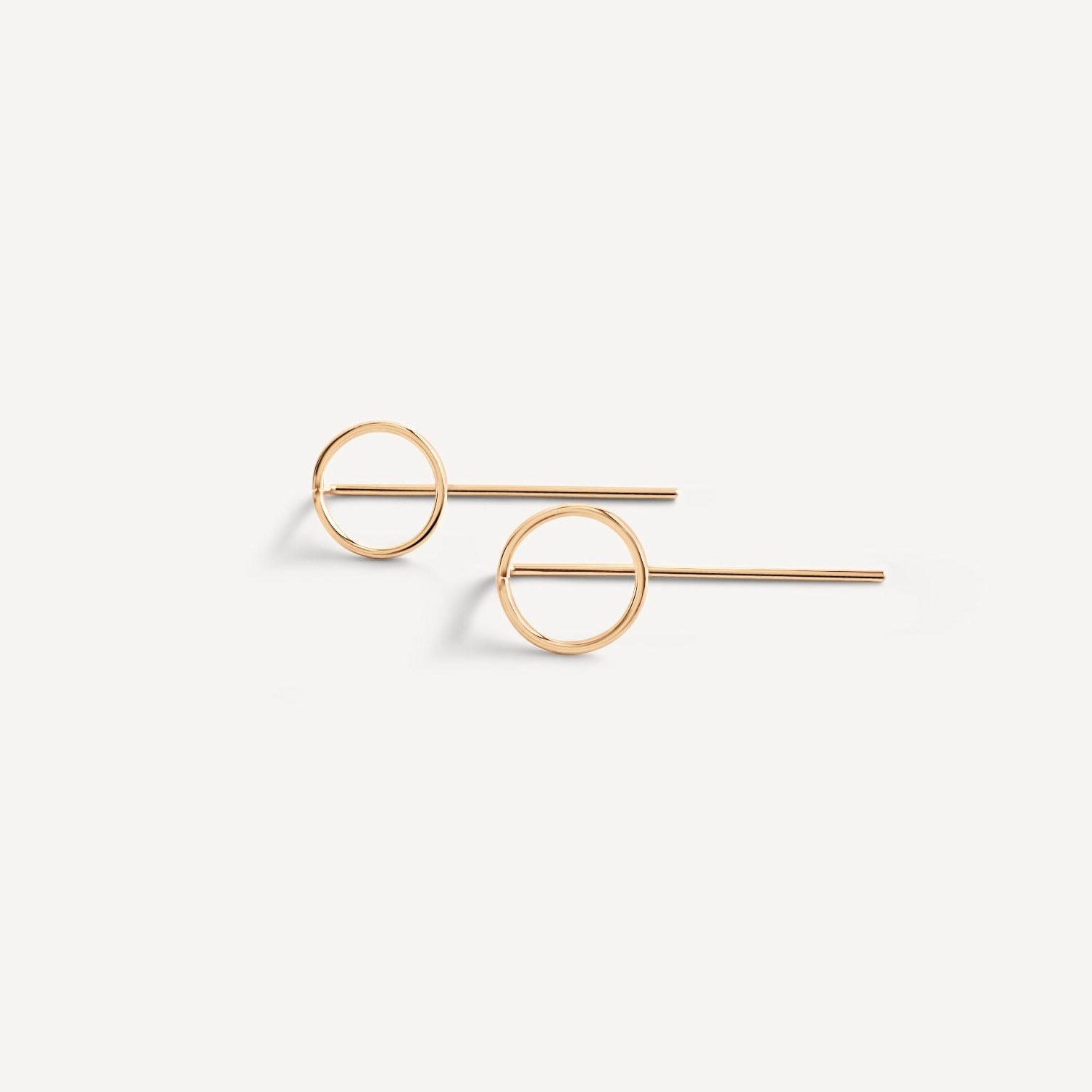 Eloise Threader Earrings laid flat, showing the gold-fill threader detail.