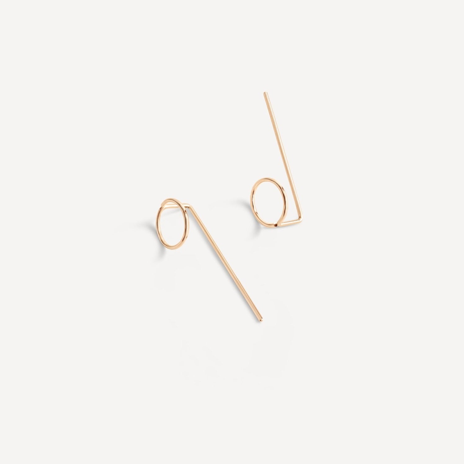 Eloise Threader Earrings in gold fill on a white background, showcasing their minimalist design.