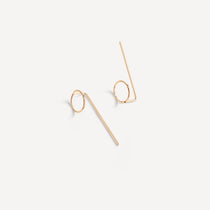 Eloise Threader Earrings in gold fill on a white background, showcasing their minimalist design.