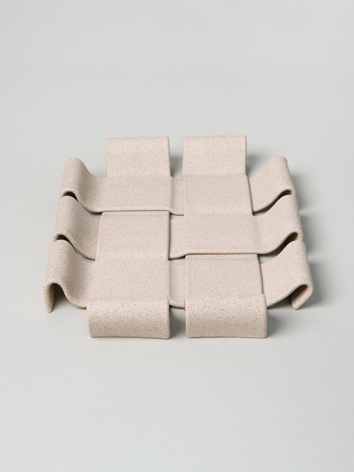 Gala Tray, Sand — stacked trays