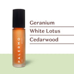 Harmonizing Aromatherapy Oil with notes of geranium, white lotus, and cedarwood