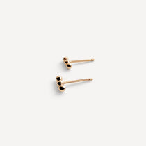 Lily Dot Bar Studs in gold fill, featuring an intricate tiny dot design, displayed on a white background.
