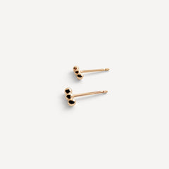 Lily Dot Bar Studs in gold fill, featuring an intricate tiny dot design, displayed on a white background.