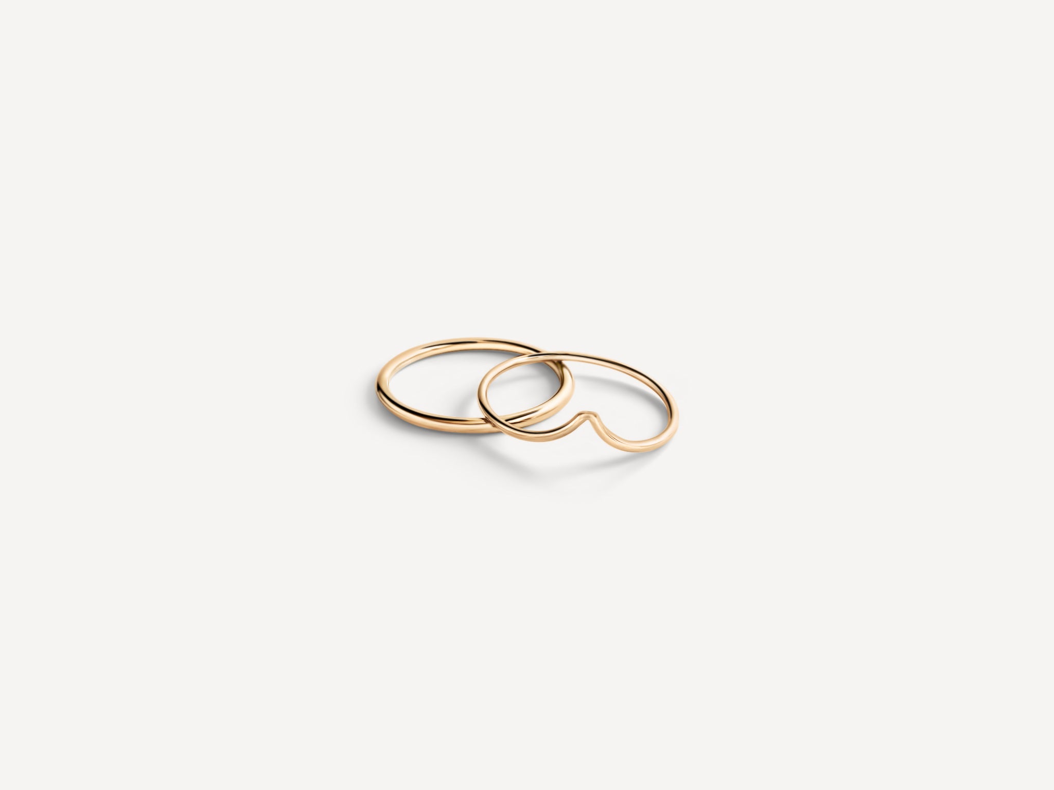 Gold fill Maeve stacking rings stacked together