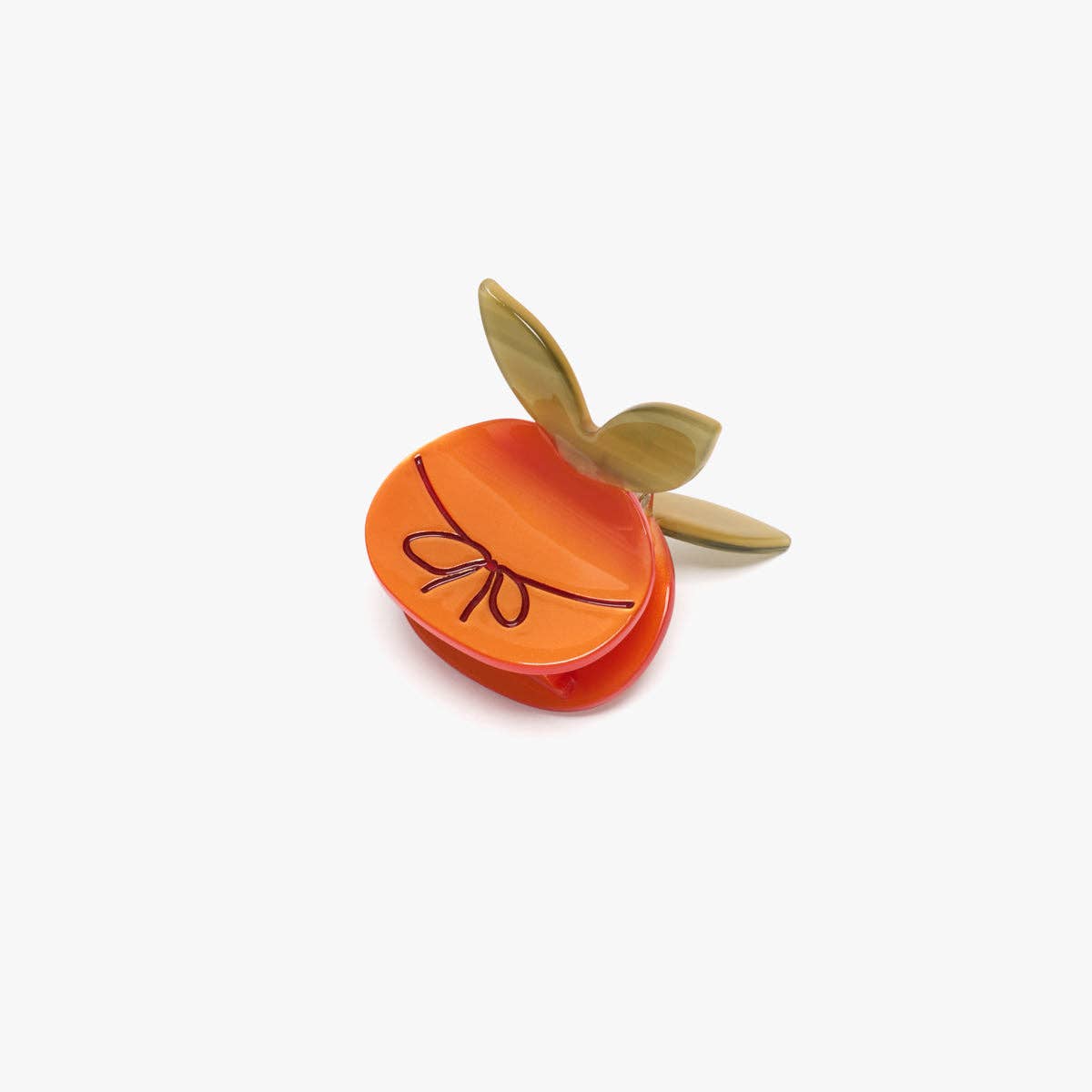 Mandarin Orange Hair Claw Clip — angled view