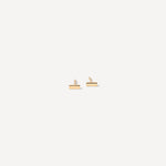 Dainty gold bar stud earrings for minimalist jewelry lovers, featuring sleek rectangular design perfect for everyday minimal style