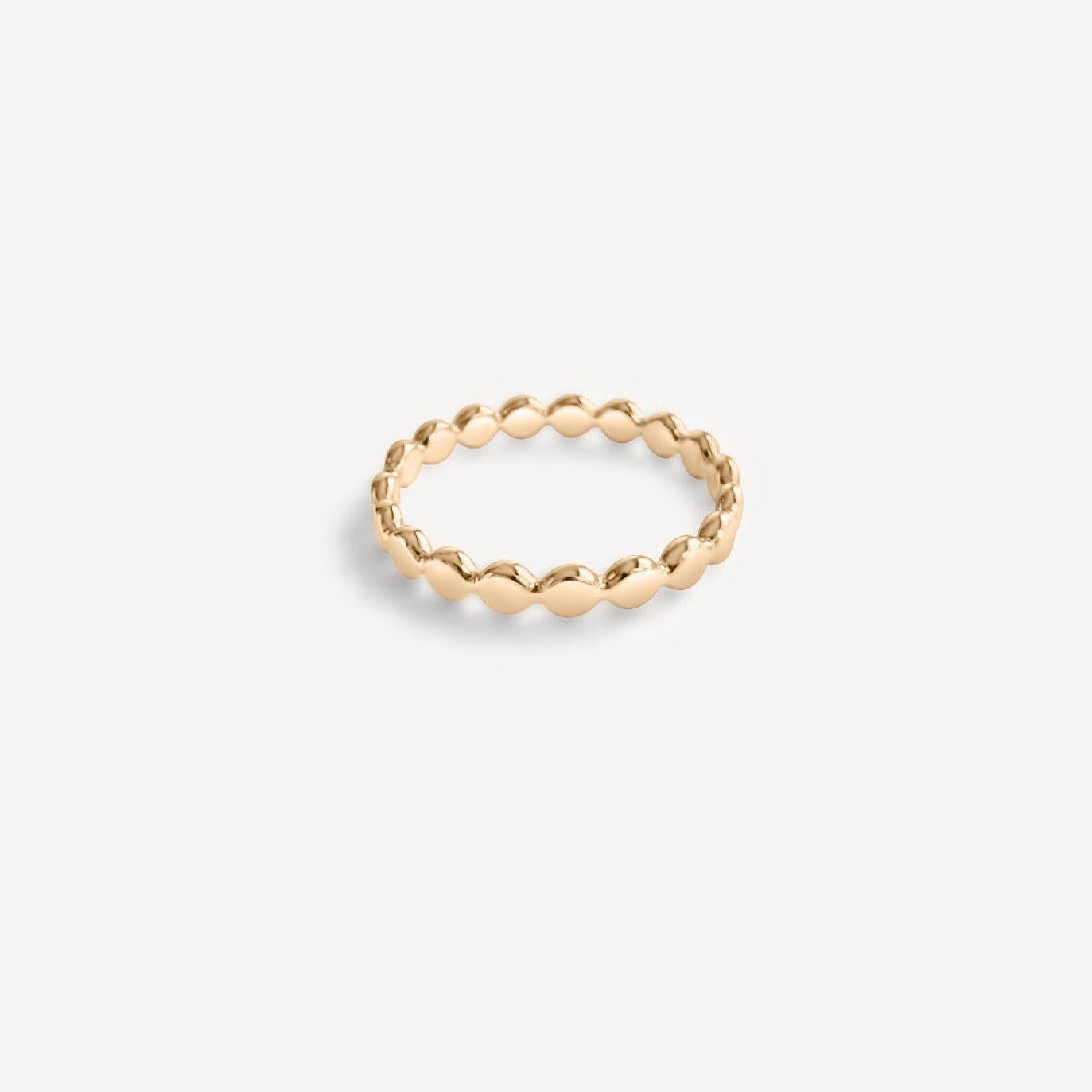 Mirabelle Dot Band in gold fill, elegant stacking ring with dotted design.