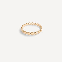 Mirabelle Dot Band in gold fill, elegant stacking ring with dotted design.