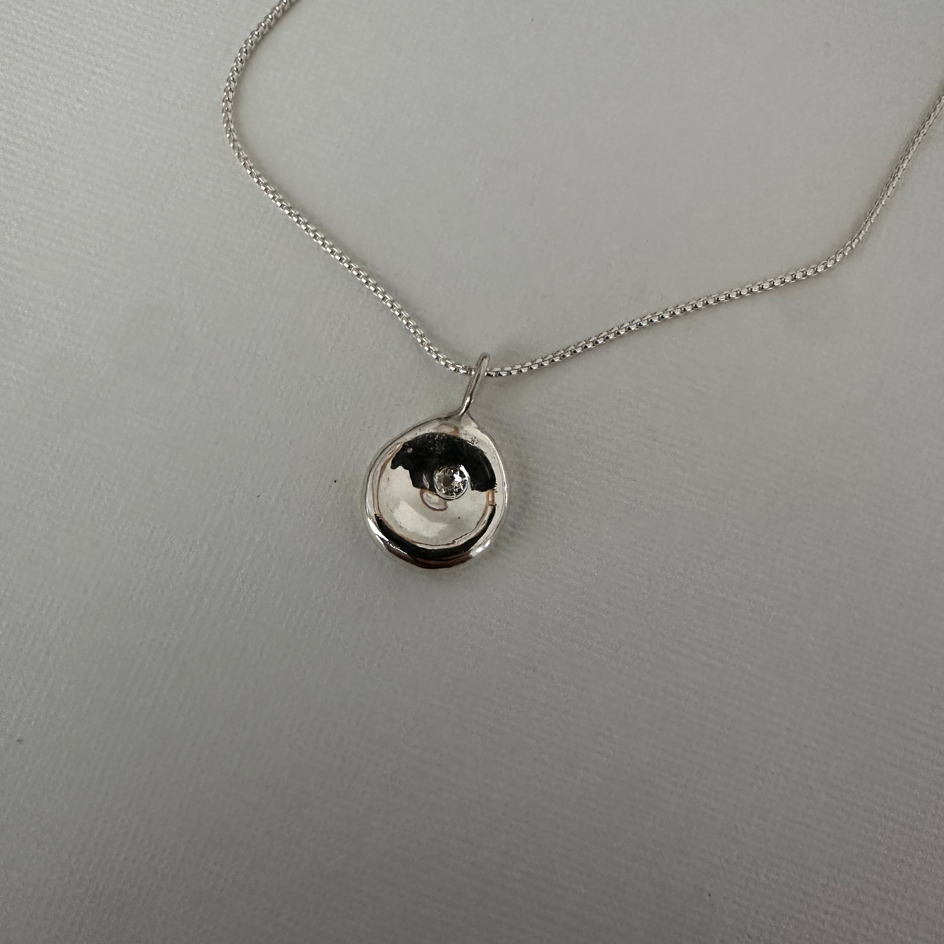 Molten Form Pendant Necklace No. 5, Sterling Silver on a chain
