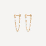 Monroe Earrings in 14k gold fill, front view showcasing interlocking links.