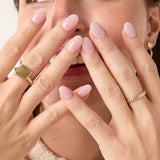 Notch Band, 14k Solid Gold worn on a model