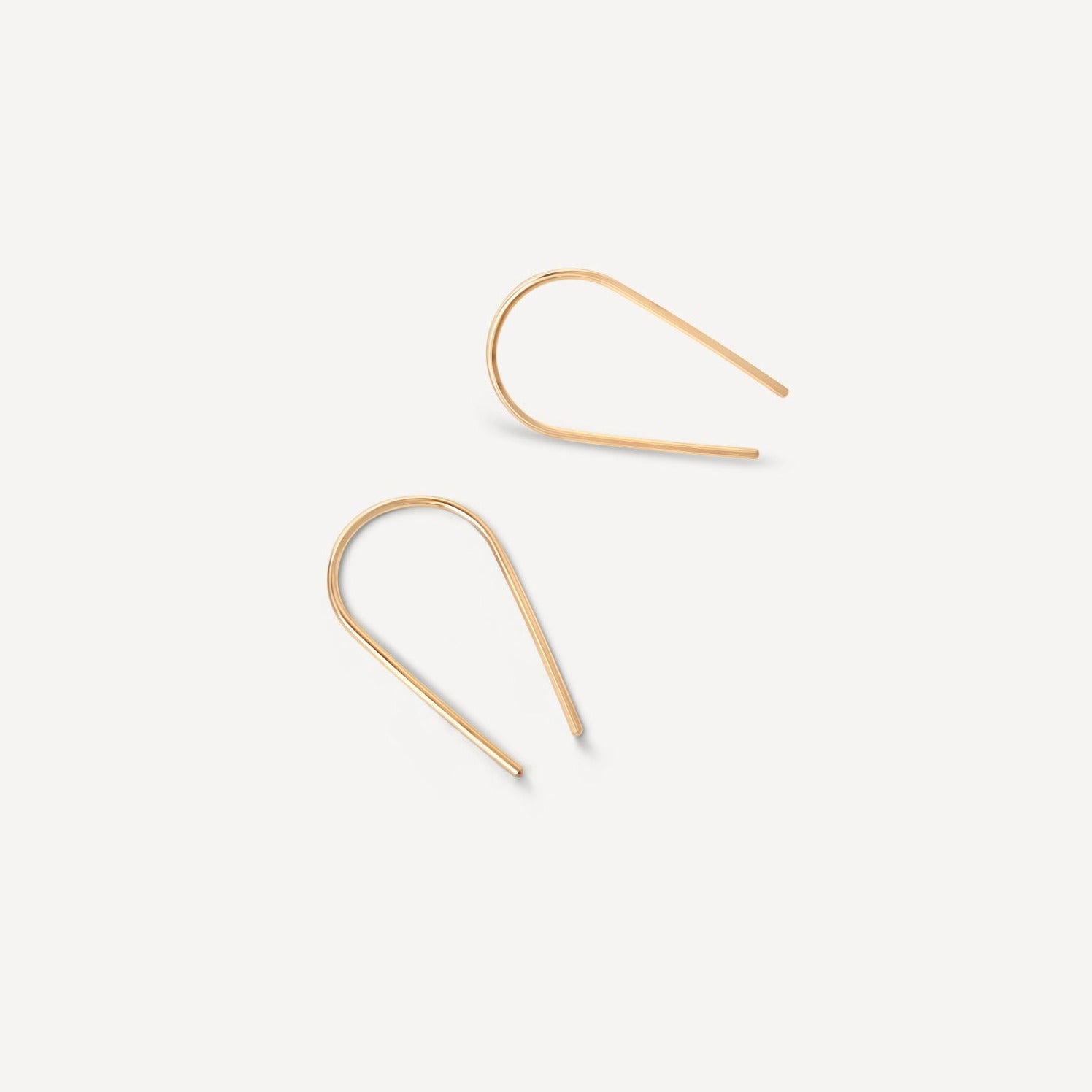 Palmer Arch Threader Earrings in 14k gold fill, featuring a minimalist design handcrafted in Denver, Colorado.