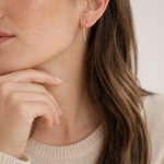 Palmer Arch Threader Earrings, Gold Fill worn on a model