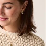 Square Forma Hoops, 14k Solid Gold worn on a model