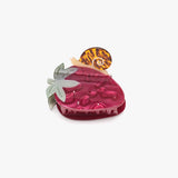 Strawberry Garden Snail Fruit Acetate Hair Claw Clip — front view