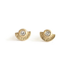 Sunshine Studs, Solid 14k Gold + Natural Diamonds — front view